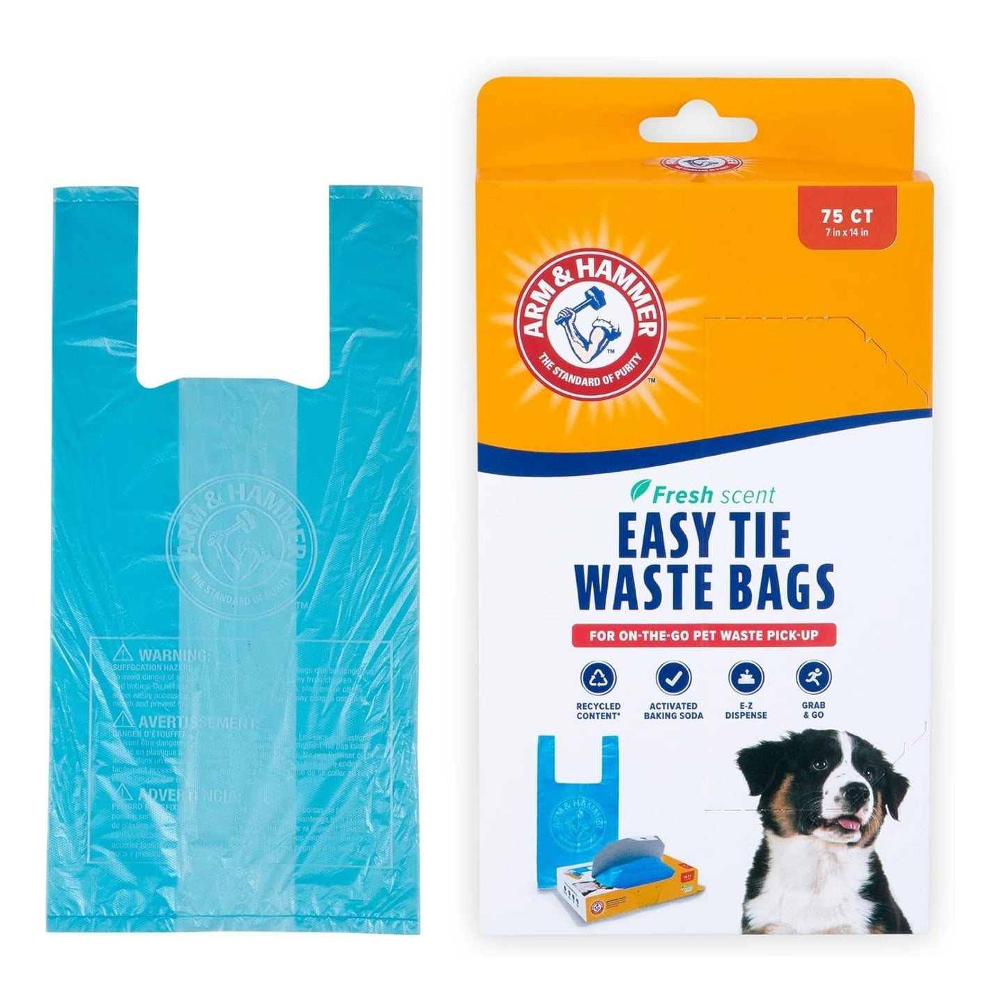 Arm & Hammer Easy-Tie Waste Bags Blue 1ea/75 ct