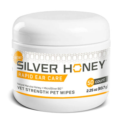 Silver Honey Rapid Ear Care Vet Strength Pet Wipes 50 Ct