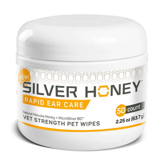 Silver Honey Rapid Ear Care Vet Strength Pet Wipes 50 Ct