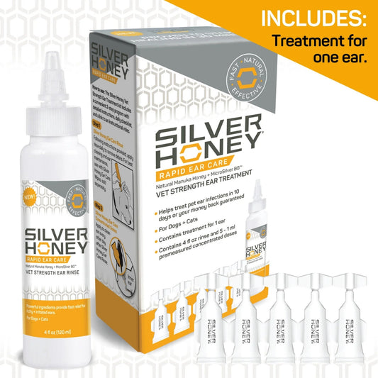 Silver Honey Rapid Ear Care Vet Ear Treatment Kit 10 Day Treatment