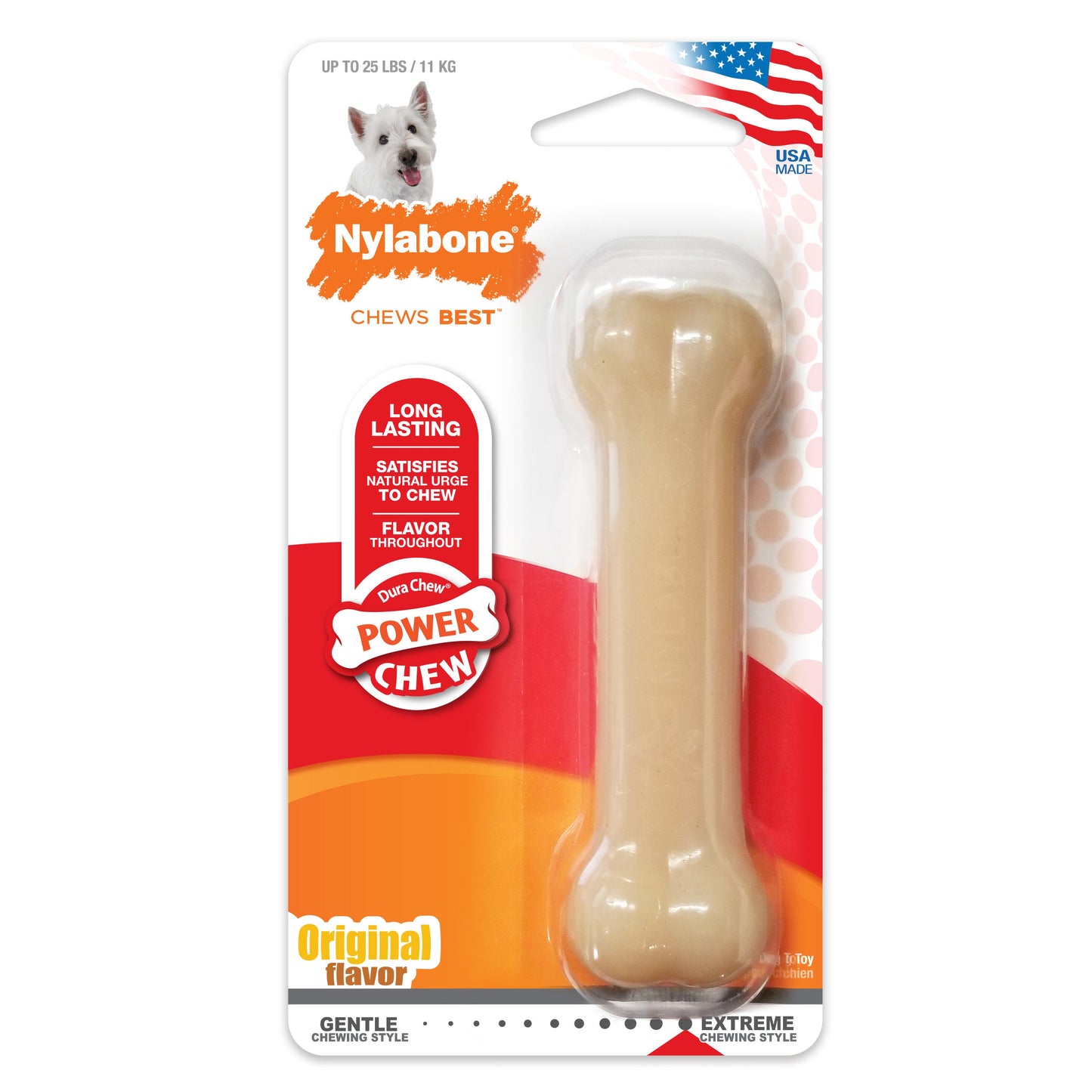 Nylabone Power Chew Dog Toy Original 1ea/SMall/Regular - Up To 25 Ibs.