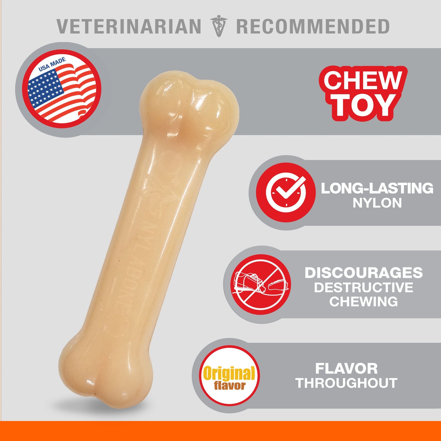 Nylabone Power Chew Dog Toy Original 1ea/SMall/Regular - Up To 25 Ibs.