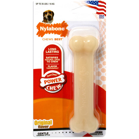 Nylabone Power Chew Dog Toy Original 1ea/Medium/Wolf - Up To 35 lb