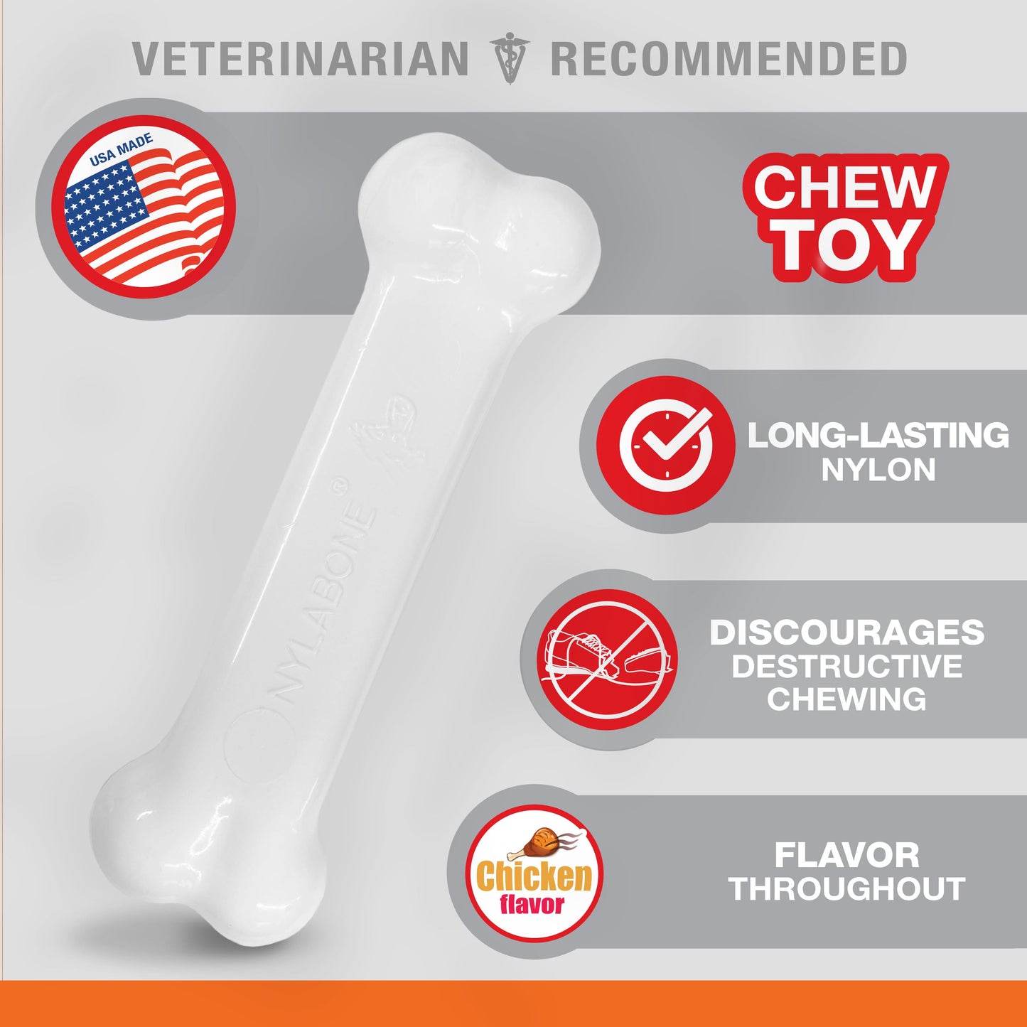 Nylabone Power Chew Dog Toy Chicken 1ea/XS/Petite - Up To 15 lb