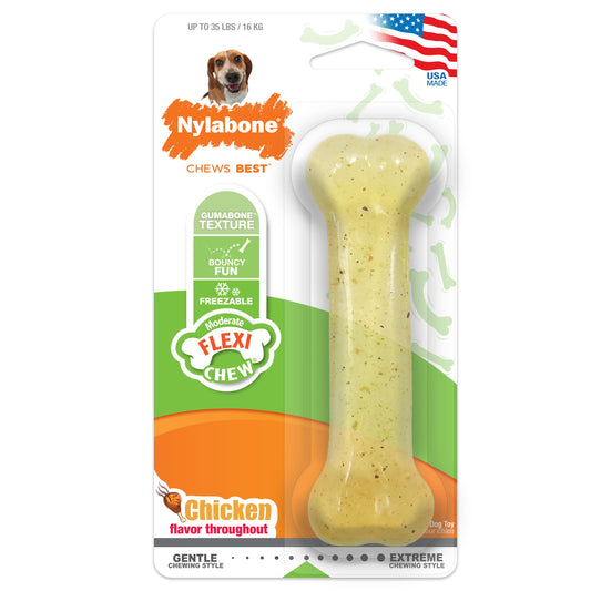 Nylabone Moderate Chew Chicken Chew Toy Chicken 1ea/Medium/Wolf - Up To 35 lb