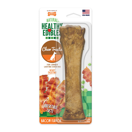 Nylabone Healthy Edibles AllNatural Long Lasting Bacon Chew Treats 1 Count, Souper  50 lb