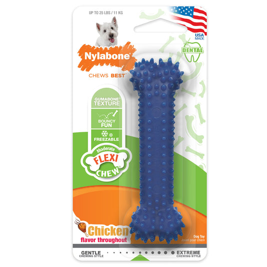 Nylabone Moderate Chew Textured Dog Dental Chew Toy Chicken 1ea/SMall/Regular - Up To 25 Ibs.