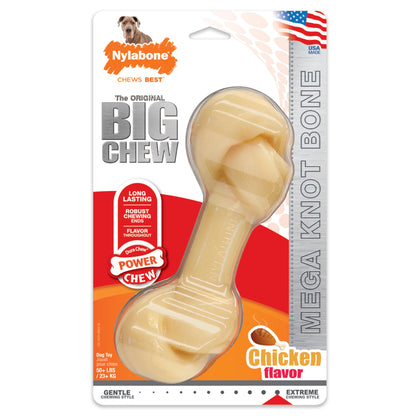 Nylabone Power Chew Knot Bone BIG Dog Chew Toy Chicken 1ea/XXL/Monster - 50++ lb