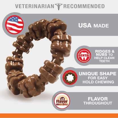 Nylabone Power Chew Textured Dog Ring Toy Flavor Medley 1ea/XL/Souper - 50+ lb