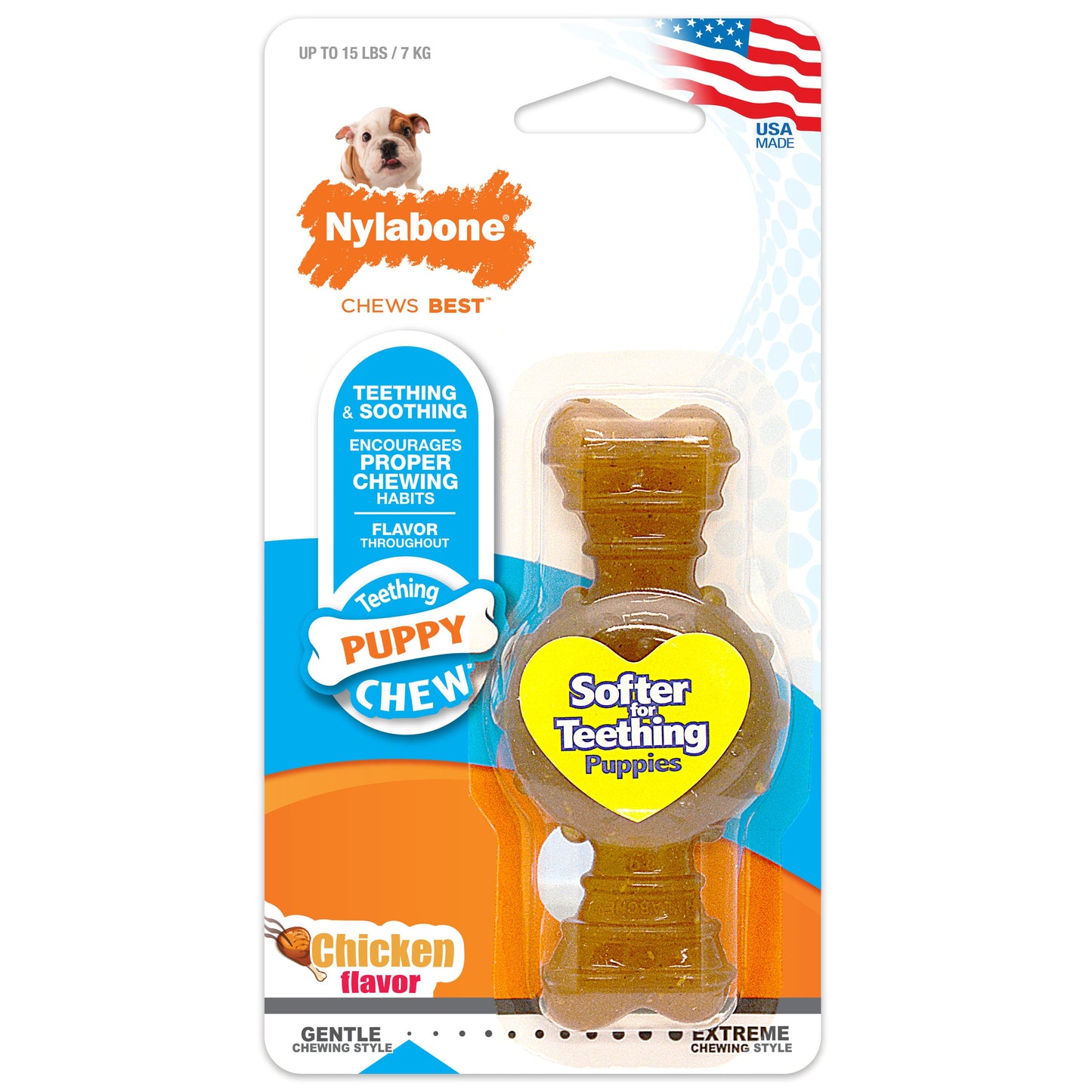 Nylabone Puppy Ring Bone Teething Toy for Puppies Ring Bone Chicken 1ea/XS/Petite - Up To 15 lb