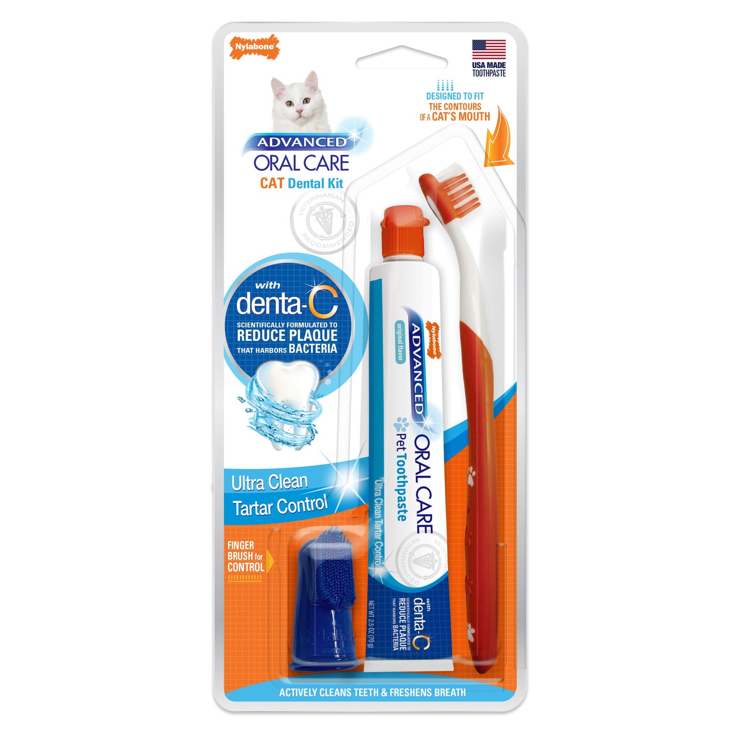 Nylabone Advanced Oral Care Cat Dental Kit 1ea/2.5 oz