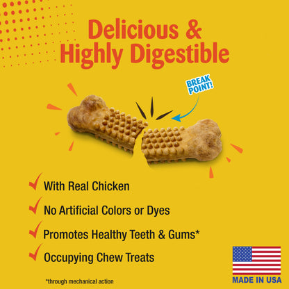 Nylabone Natural Nubz Chicken Dog Treats Chicken, Large  30 Lbs. 12 ct