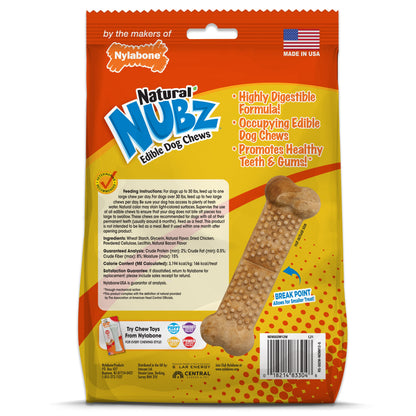 Nylabone Natural Nubz Chicken Dog Treats Chicken, Large  30 Lbs. 12 ct