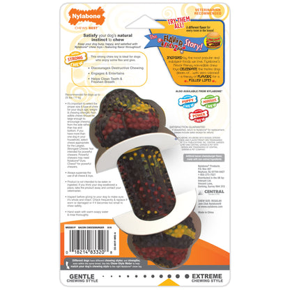 Nylabone Flavor Frenzy Strong Chew Dog Toy Bacon & Cheeseburger 1ea/SMall/Regular - Up To 25 Ibs.