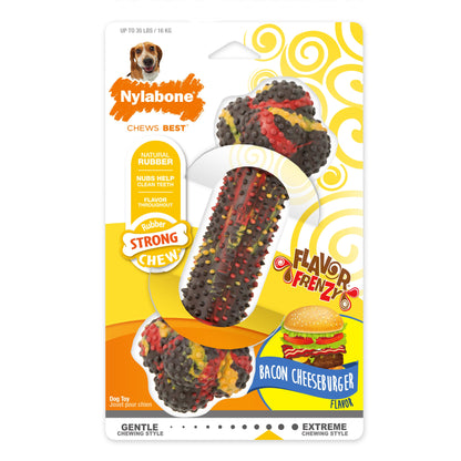 Nylabone Flavor Frenzy Strong Chew Dog Toy Bacon & Cheeseburger 1ea/Medium/Wolf - Up To 35 lb