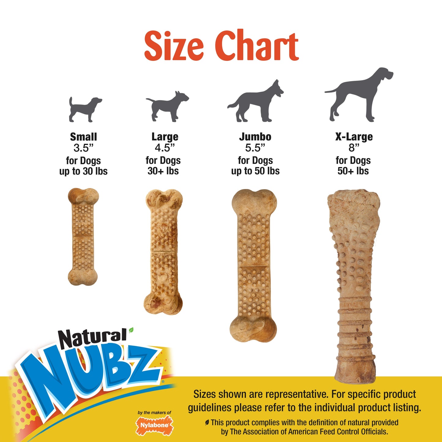 Nylabone Natural Nubz Chicken Dog Treats Chicken, Large  30 Lbs. 2 ct