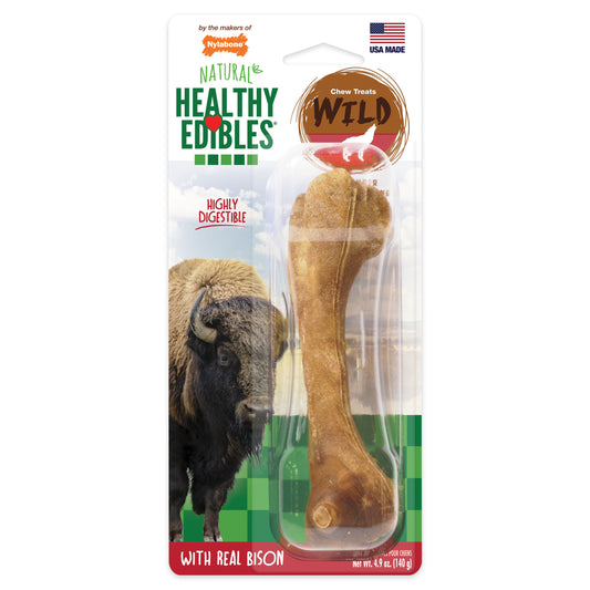 Nylabone Healthy Edibles WILD Natural Long Lasting Bison Dog Chew Treats Bison, Large/Giant  Up To 50 Lbs. 1 ct