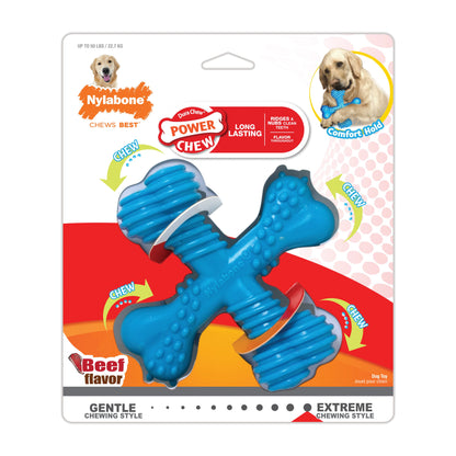 Nylabone Comfort Hold X Bone Power Chew Durable Dog Toy Beef 1ea/Large/Giant - Up To 50 lb