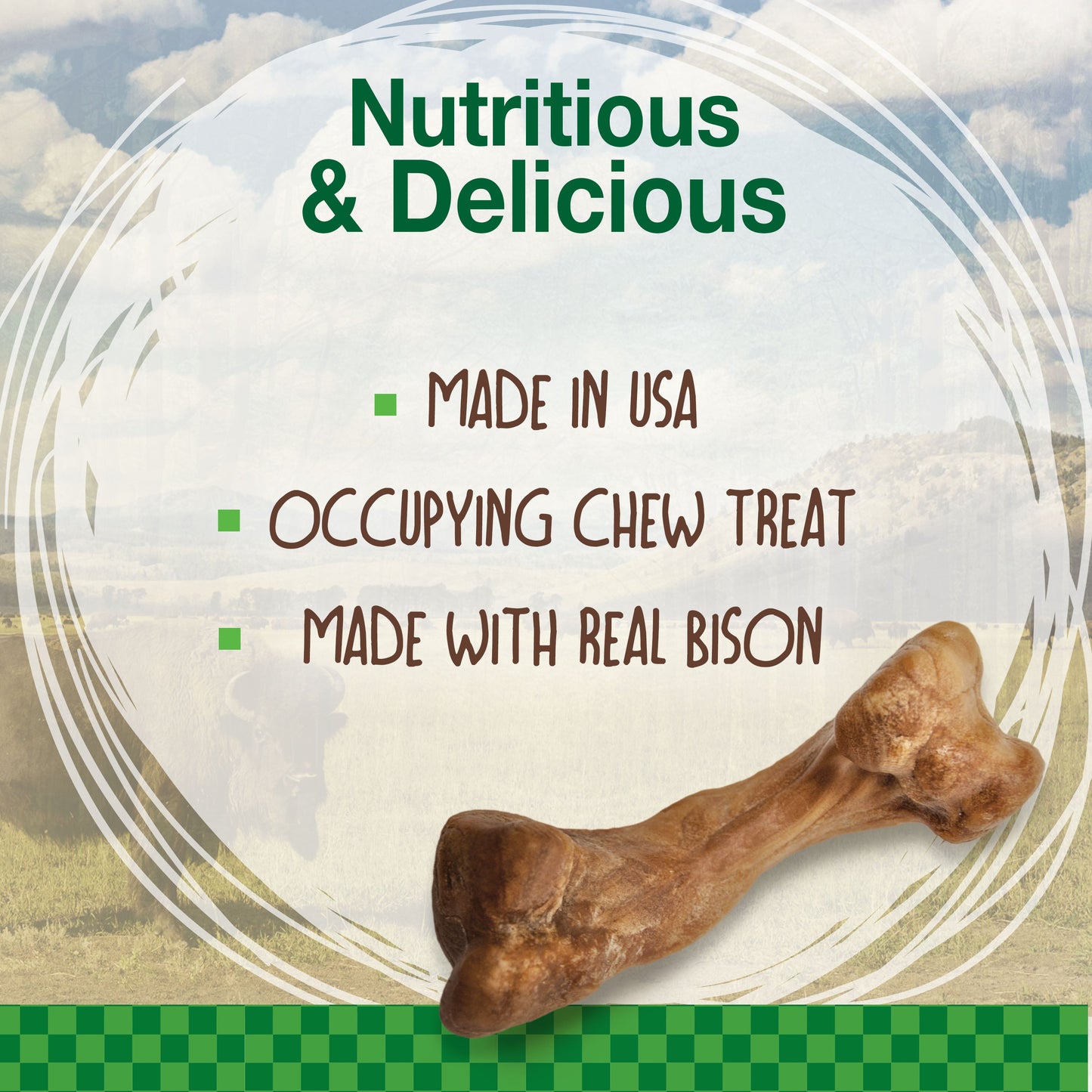 Nylabone Healthy Edibles WILD Natural Long Lasting Bison Dog Chew Treats Bison, SMall/Regular  Up To 25 Ibs. 16 ct