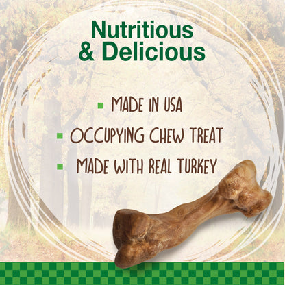 Nylabone Healthy Edibles WILD Puppy Natural Long Lasting Turkey Dog Chew Treats Turkey, SMall/Regular  Up To 25 Ibs. 4 ct