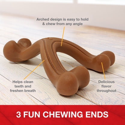 Nylabone Ergonomic Hold & Chew Wishbone Power Chew Durable Dog Toy Bison 1ea/SMall/Regular - Up To 25 Ibs.