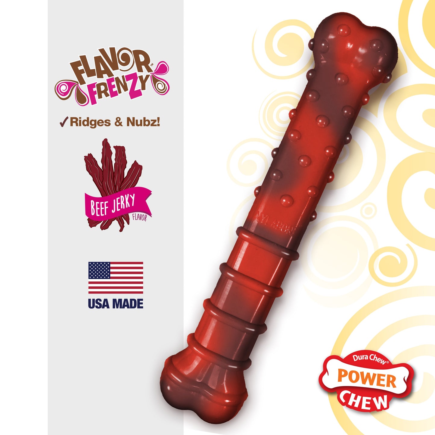 Nylabone Flavor Frenzy Power Chew Durable Dog Chew Toy Beef Jerky 1ea/Large/Giant - Up To 50 lb