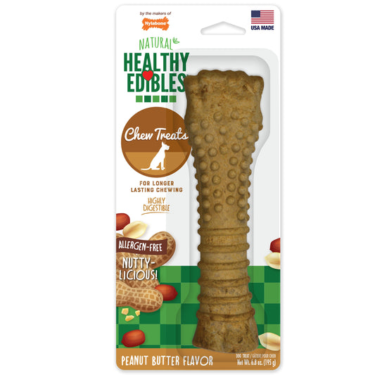 Nylabone Healthy Edibles AllNatural Long Lasting Peanut Butter Dog Chew Treats 1 Count, Peanut Butter, XL/Souper  50 Lbs. 1 ct