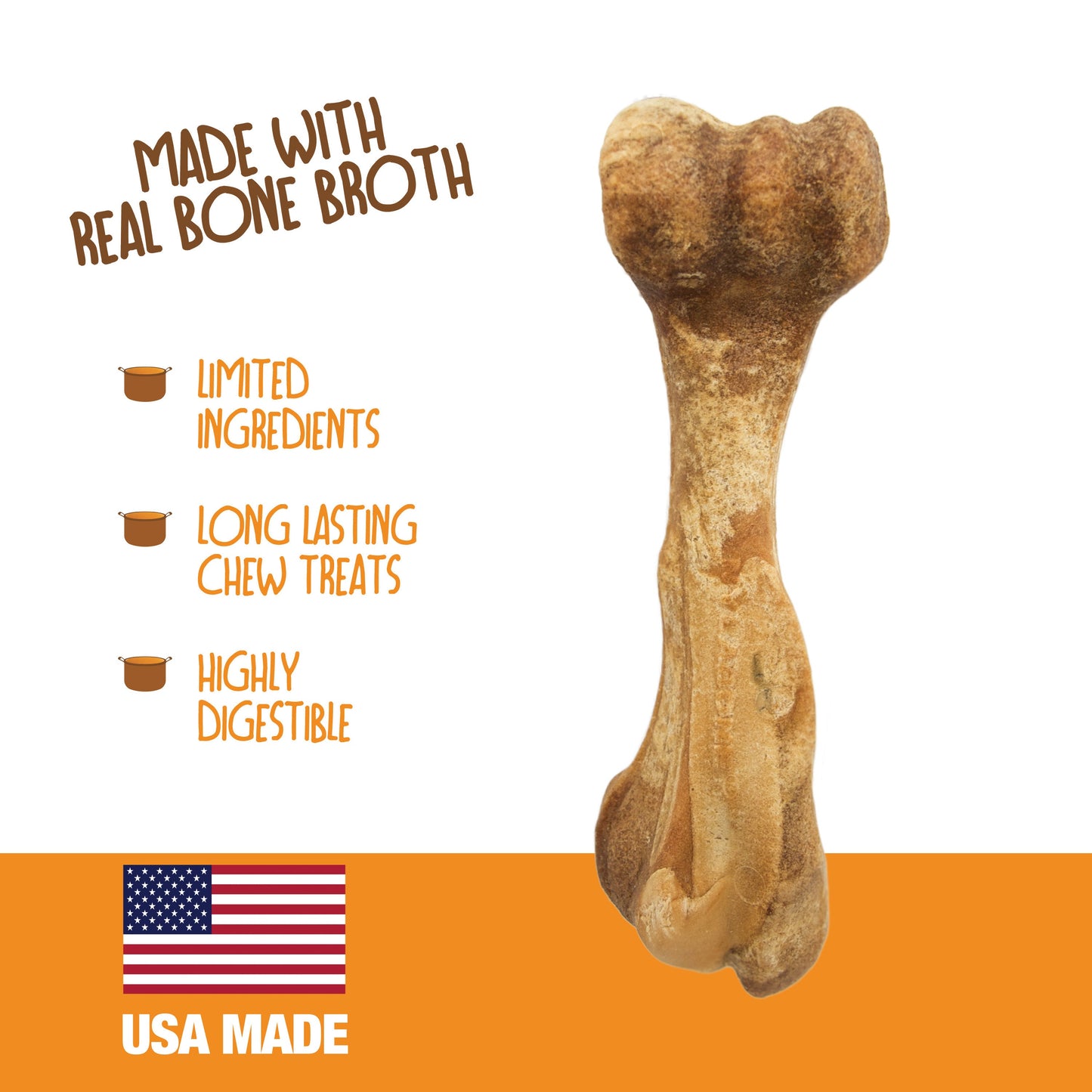 Nylabone Healthy Edibles Broth Bone Natural Dog Treats 1 Count, Giant  Up To 50 lb