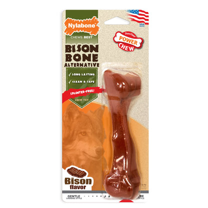 Nylabone Power Chew Bison Bone Alternative Nylon Chew Toy Bison 1ea/Large/Giant - Up To 50 lb