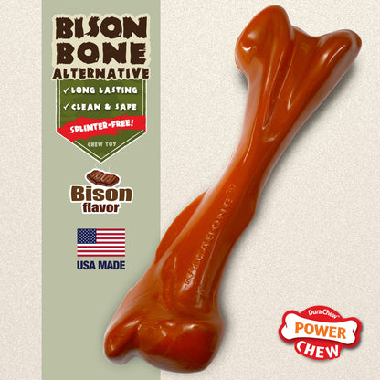 Nylabone Power Chew Bison Bone Alternative Nylon Chew Toy Bison 1ea/Large/Giant - Up To 50 lb