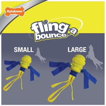 Nylabone Power Play Fling-a-Bounce Interactive Dog Toy 1ea/Medium/Wolf - Up To 35 lb