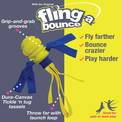 Nylabone Power Play Fling-a-Bounce Interactive Dog Toy 1ea/Medium/Wolf - Up To 35 lb