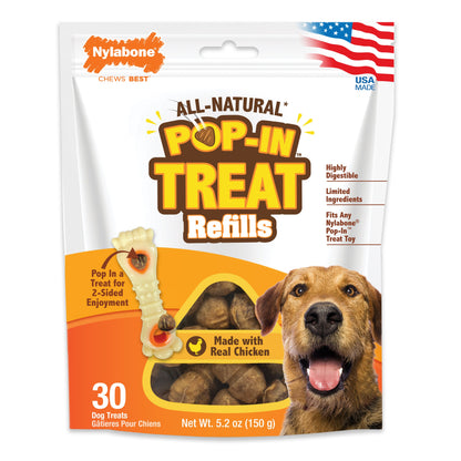 Nylabone All-Natural Pop-In Dog Treat Refills Chicken Pop-In 1ea/All Sizes