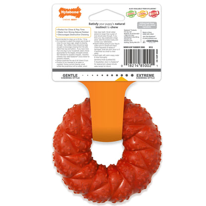 Nylabone Strong Chew Braided Dog Ring Chew Toy Beef 1ea/Medium/Wolf - Up To 35 lb