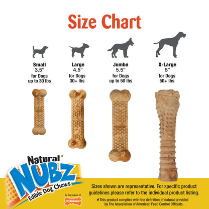 Nylabone Natural Nubz Dog Treats, AllergenFree Peanut Butter Peanut Butter, Large  30 Lbs. 15 ct