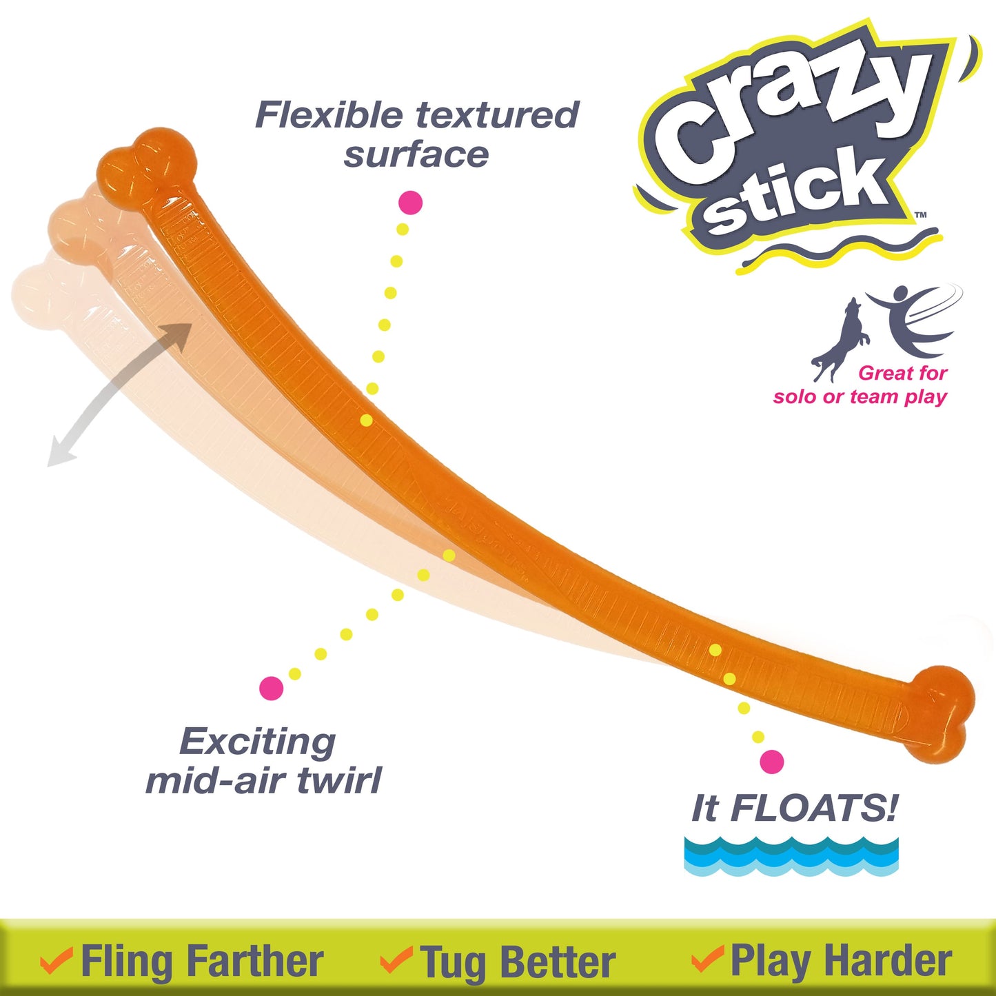 Nylabone Power Play Crazy Stick Dog Toy 1ea