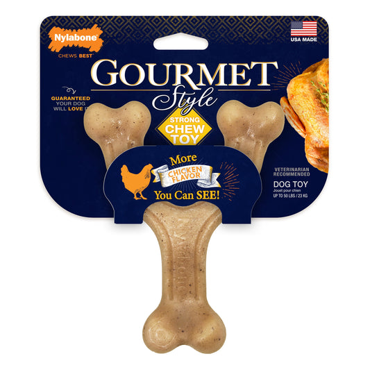 Nylabone Gourmet Style Strong Wishbone Dog Chew Toy Chicken 1ea/Large/Giant - Up To 50 lb