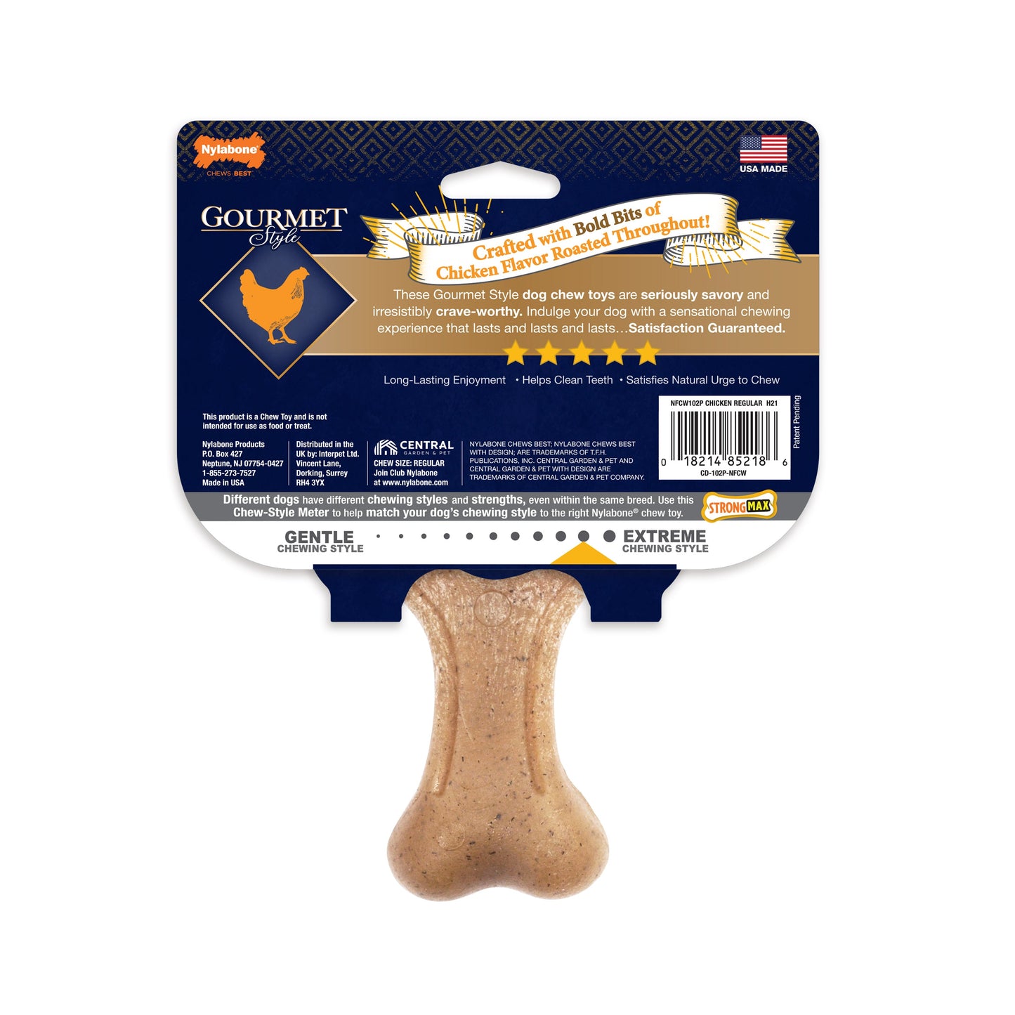 Nylabone Gourmet Style Strong Wishbone Dog Chew Toy Chicken 1ea/Large/Giant - Up To 50 lb