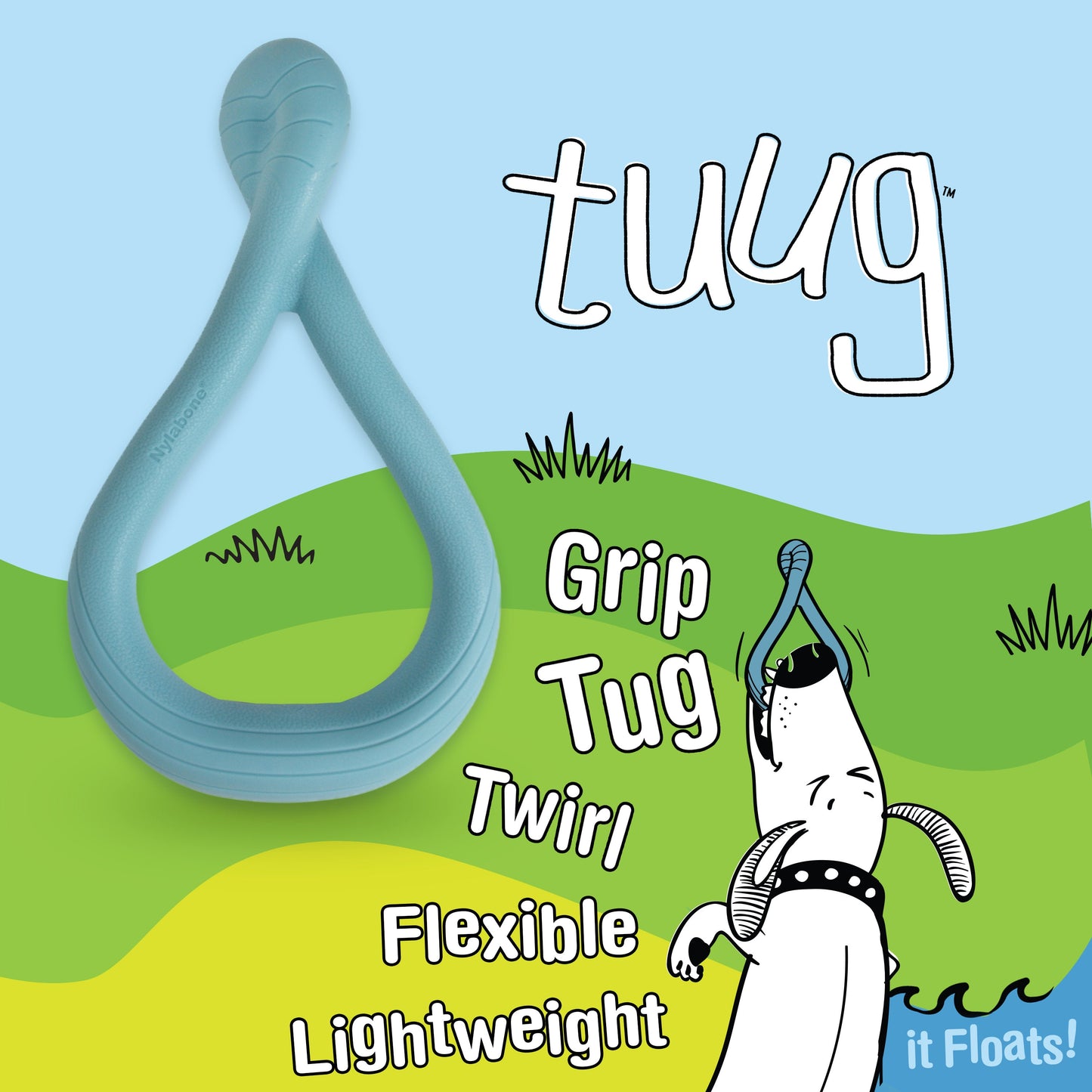 Nylabone Creative Play Tuug Dog Tug Toy Blue 1ea/Large/Giant - Up To 50 lb