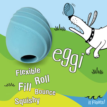 Nylabone Creative Play Eggi Dog Treat Toy Blue 1ea/Large/Giant - Up To 50 lb