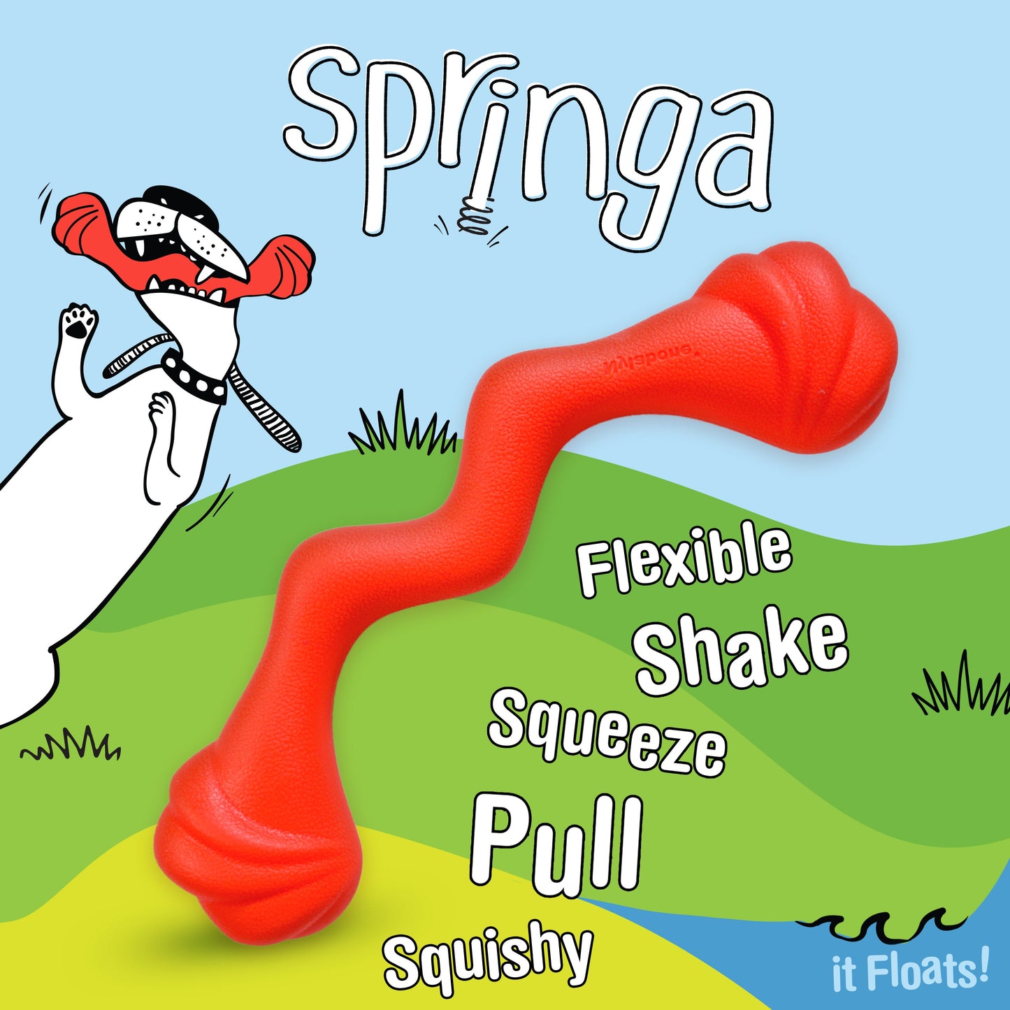 Nylabone Creative Play Springa Dog Pull Toy Red 1ea/Large/Giant - Up To 50 lb