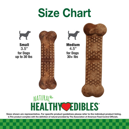 Nylabone Healthy Edibles Meaty Center Natural Dog Treats Beef, SMall  Up To 30 Lbs. 12 ct