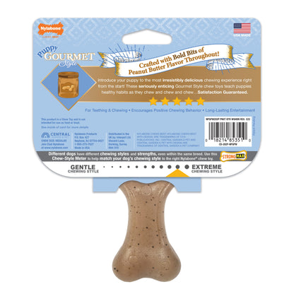 Nylabone Gourmet Style Strong Wishbone Puppy Chew Toy Peanut Butter 1ea/SMall/Regular - Up To 25 Ibs.