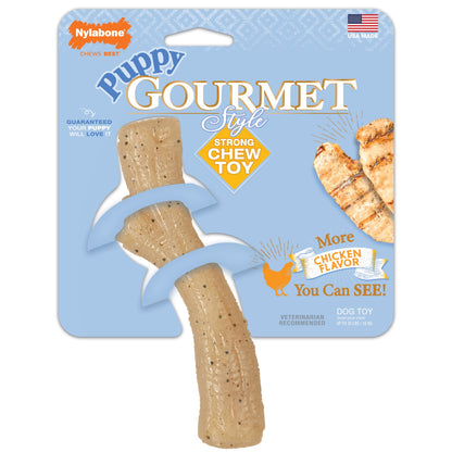 Nylabone Gourmet Style Strong Stick Puppy Chew Toy Chicken 1ea/Medium/Wolf - Up To 35 lb