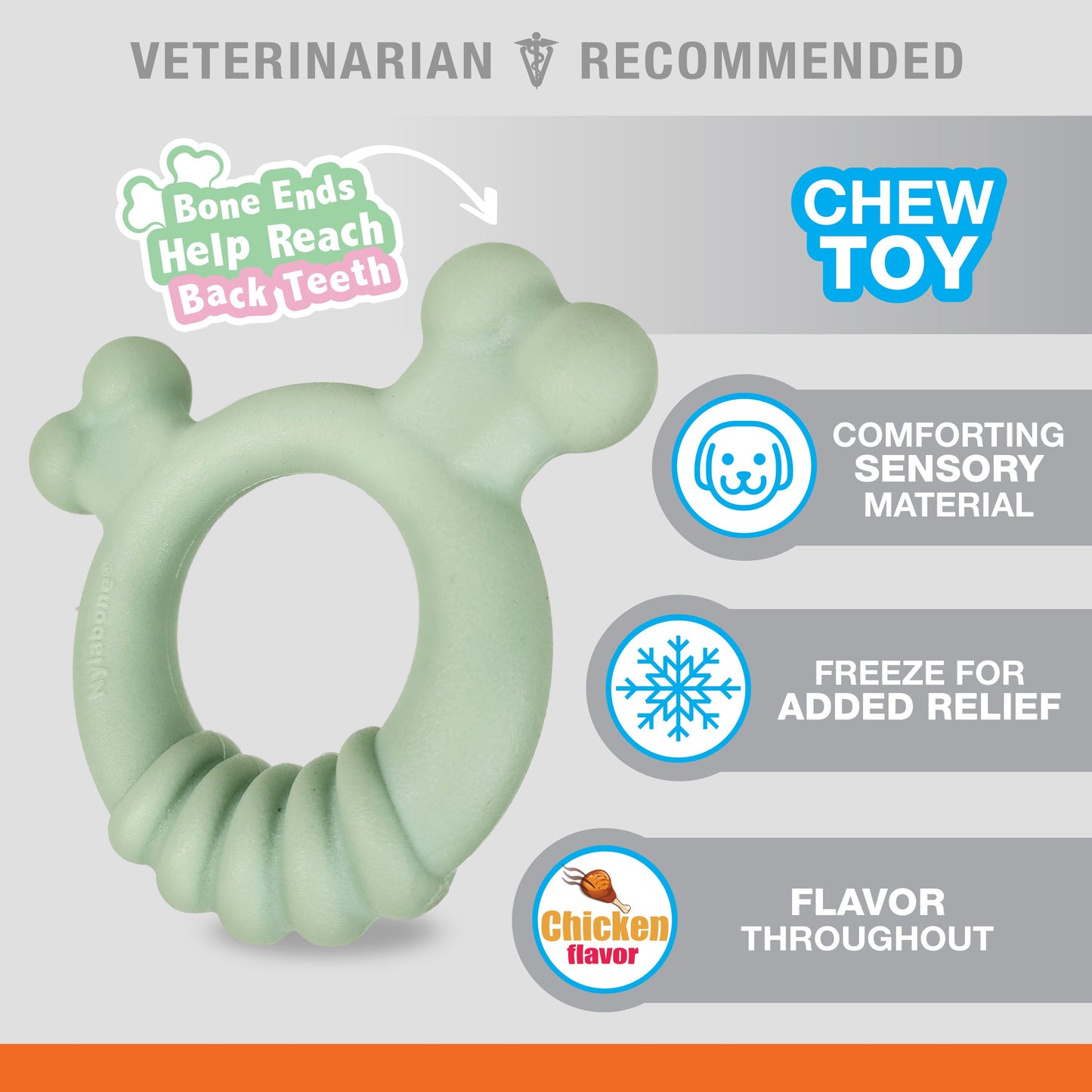 Nylabone Sensory Material Puppy Teething Ring Chicken, 1ea/Small/Regular - Up To 25 Ibs.