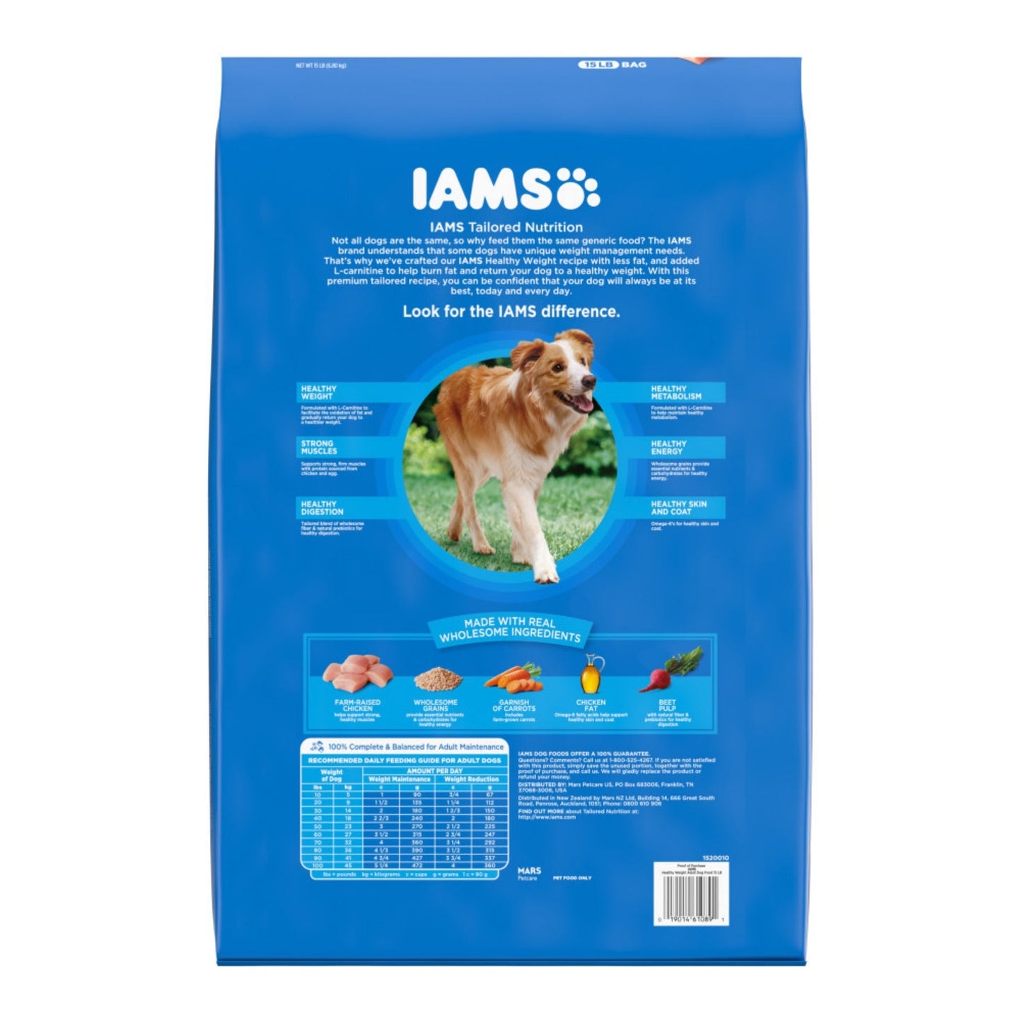 IAMS Healthy Weight Adult Dry Dog Food Chicken 1ea/15 lb