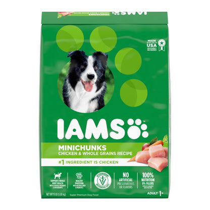 IAMS Minichunks Small Kibble High Protein Adult Dry Dog Food Real Chicken 1ea/15 lb