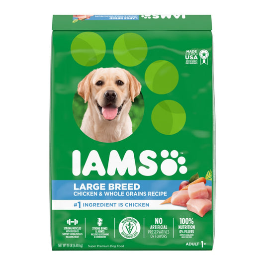 IAMS High Protein Large Breed Adult Dry Dog Food Real Chicken 1ea/15 lb