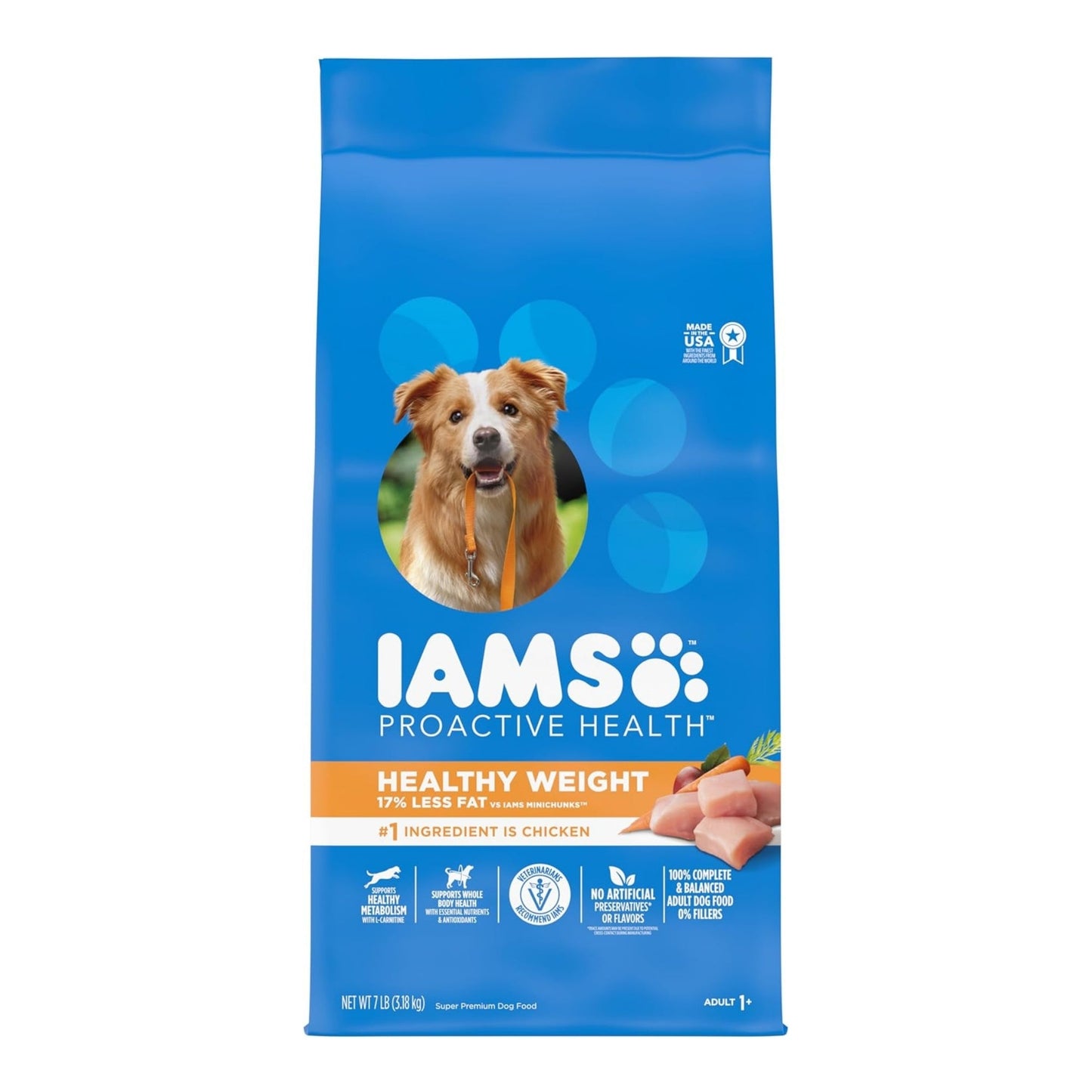 IAMS Healthy Weight Adult Dry Dog Food Chicken 1ea/7 lb