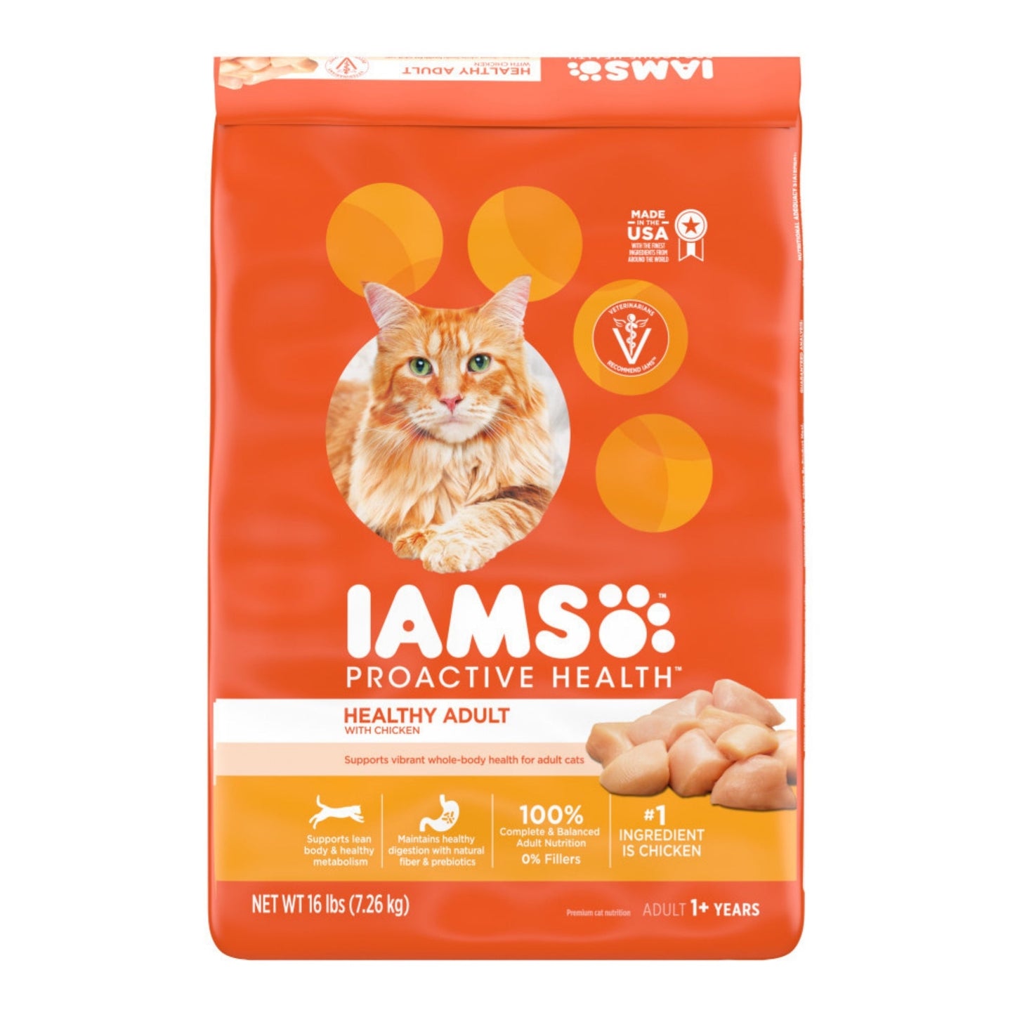 IAMS Proactive Health Adult Dry Cat Food Chicken 1ea/16 lb